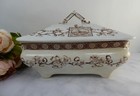 Victorian Brown Transferware Aesthetic Movement Dado Ridgways Soup Tureen