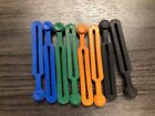 Snowmobile Windshield Bands-package Of 10 Black Orange Green And Blue