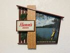 Vintage Hamm s Beer Lake Scene Cabin Style Sign Water Ski Tree Bar Tavern Rare