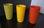 Tupperware Usa Harvest Orange Gold Yellow Green Stackable 12oz Tumblers 873-30