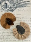 2 Wonderful Vintage  antique Beige Feather Trim Millinery