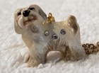 Havanese Pendant  Charm  3212n  Enameled Pewter  Australian Crystals