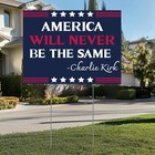 Charlie Kirk Yard Sign  Charlie Kirk Assasins  Justice For Charlie With H-stake