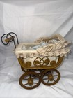 Victorian Wicker Lace Baby Doll Buggy Pram Carriage Stroller   Delton Doll