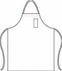 Oversize Black Bib Cotton Apron With One Pencil Pocket 35 5 l X 34  W  
