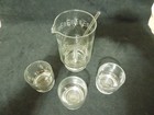 Vintage Princess House Martini Set Etched Glass Pitcher  Stir Stick   3 Glasses