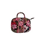 Vera Bradley Floral Quilted Cotton Cosmetic Bag Travel Makeup Organizer Burgundy