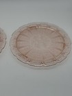 2 Vintage Pink Depression Glass Cherry Blossom Footed Cake Plate  10 25  Round