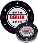 3  Acrylic Dealer Button Black Color - Poker  Texas Hold em