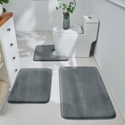  Grey Bathroom Rugs Set  3 Piece  Ultra Soft Velvet Memory Foam  Non-slip   