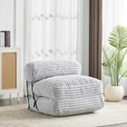 Convertible Bean Bag Chair Bed Light Gray Faux Fur W  Pillow Shredded Foam