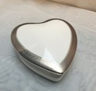 Vintage Mikasa Palatial Platinum Heart Shaped Trinket   Lidded Dish Japan 