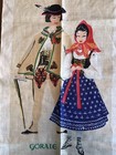 Vintage Linen Kitchen Tea Towel Mountaineers Gorale Made In Poland W tag  Nos