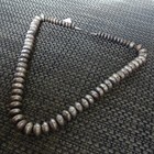 27  Strand Handmade Sterling Silver Navajo Pearls Necklace 87 Grams Saucer Beads