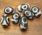 7pc Tibetan Prayer Worry Dzi Bead Old Agate 3 Eyes Amulet Gzi Antique Tibet C173