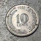 Singapore          Ten  10  Cents Coin 1981