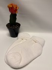 Vtg Socks White Acrylic Low Cut Roll Top Thick Nos 7-9 80s 90s Usa Nos Quantity 