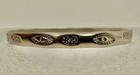 Mexican Vintage Sterling Silver 925 Hand-stamped Bangle Bracelet 16 2 Grams