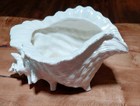 Vintage White Ceramic Conch Shell Seashell Figural Planter 12   x8   x6 