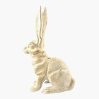 Rabbit Figurine Garden Statue Cast Iron Antique White 10 5 Inch Jackrabbit