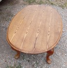 Mid Century Oval Solid Oak Coffee Table  ct370 
