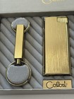 Vintage Colibri Gold Tone Butane Lighter W  Keychain New In Box