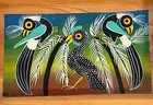 Vintage Tingatinga Hand Painted Wooden Tray Signed Mr  Chombo - Tanzania Art