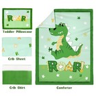 Cloele 4pcs Baby Crib Bedding Set For Standard Size  Green Dinosaur