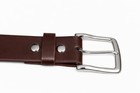Men s Plain Brown Leather Casual Dress Belt With Silver Buckle