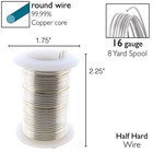 Wire  8 Yard Spool Beadsmith Tarnish Resistant Silver 1 2 Hard 16 Gauge Wrapping