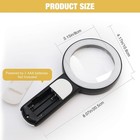 Jmh Magnifying Glass With Light  Handheld Large Magnifying Glass 18led Cold And