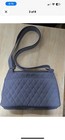 Vera Bradley Blue Quilted Shoulder Bag Purse Zip Closure Adjustable Strap