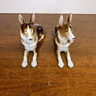 Vintage German Porcelain German Shepheard Dog Figurines Marked 7502 Germany