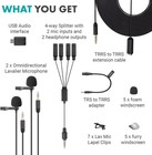 Versalav-v2 Lavalier Microphone Set For Smartphones Dslr Computer 2 Mics