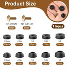 Rubber Washers Repair Kit - 116 Pcs Assorted Flat   Beveled Washers  Brass Bibb