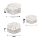 3 Whitewashed Wooden Cake Stand Hexagonal Dessert Display Boxes Party Events