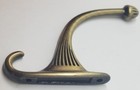 Single Antique Brass Costumer Coat Hook Hall Tree Hat Rack Wall Vintage Old Rust