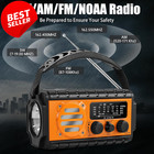 74000mwh Hand Crank Emergency Radio Solar Noaa Weather Alert Flashlight - Us