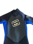 Billabong Youth Wetsuit Size 8 Black Blue Zip Short Leg Sleeves Superflex Kids