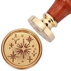Yoption Star Wax Seal Stamp  Vintage Brass Head Wooden Hilt Sealing Wax Stamp   