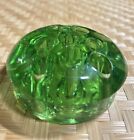 Vintage Green Glass Flower Frog 11 Hole 3    See All Photos