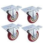 Heavy Duty Caster Wheels 4  Swivel All Brake Casters Non Skid No Mark 4 Pack