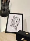 Hand Drawn  not A Print  Gundam Rx-78 Framed Pen   Ink Art Drawing