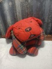 Vtg Hot Cold Rice Filled Dog Red Plaid Retro Snuggle Product By Reflex