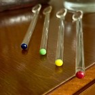 Vintage Glass Swizzle Sticks   Mid-century Cocktail Stirrers Set  set Of 4 