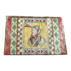 Rare B12 1910s Tobacco Felt     Native Chief  Checkered Border   Bold Yellow