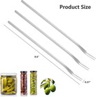 3 Pcs Stainless Steel Pickle Fork  8 6 Inch Long Handle Olive Fork  Cocktail