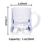 Zzyfgh Mini Beer Mugs 1 Oz Clear Plastic Shot Glasses Beer Mug With Handles F