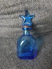 Vintage Apothecary Perfume Bottle Cobalt Blue W star Stopper Antique Glass