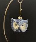Vintage Studio Art Pottery Owl Ceramic Figure Signed Christmas Ornament 3 5 